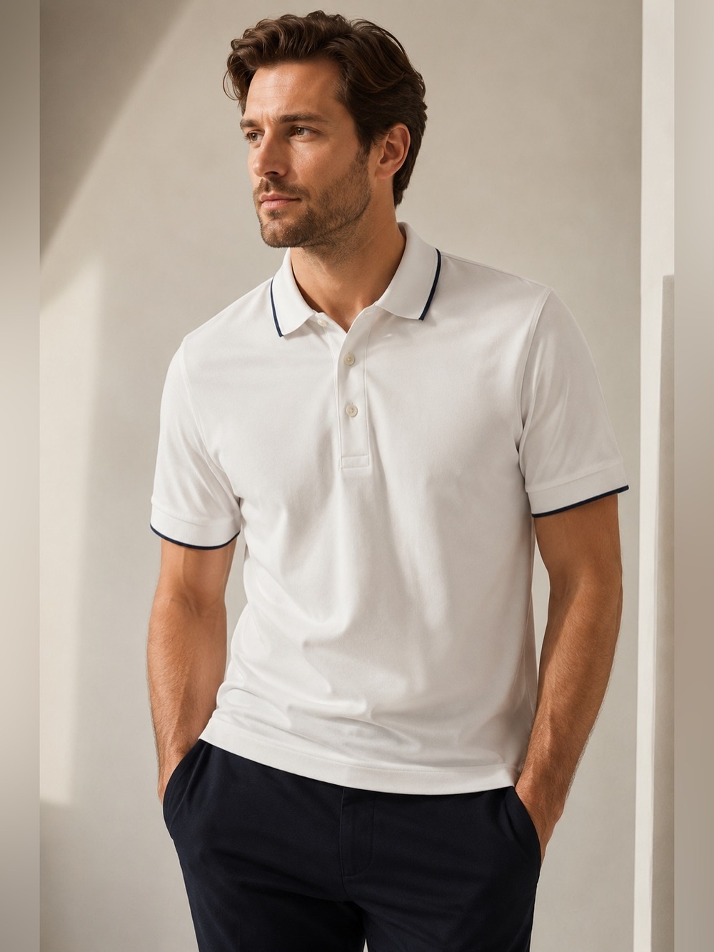 Eton Contemporary White Polo Shirt XL